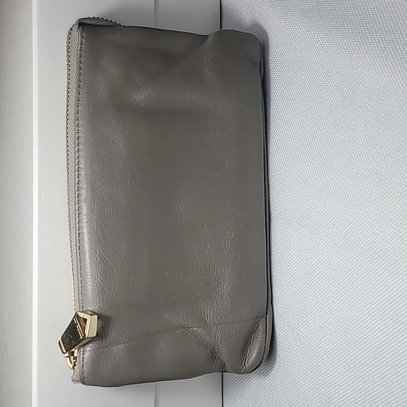 Christopher Kon gray nappa leather tri zip wallet - Picture 1 of 5